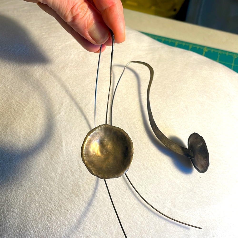 Hand Forged Silver Earings for Gaged Pierced Ears